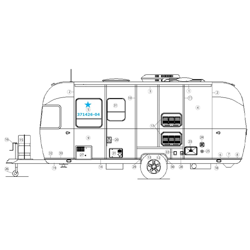 Airstream Window 28.38 x 29.88 Roadside Egress for Airstream Sport 22′ – 371426-04