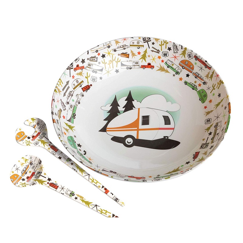Camp Casual Retro RV Multicolor Bowl & Servers Set