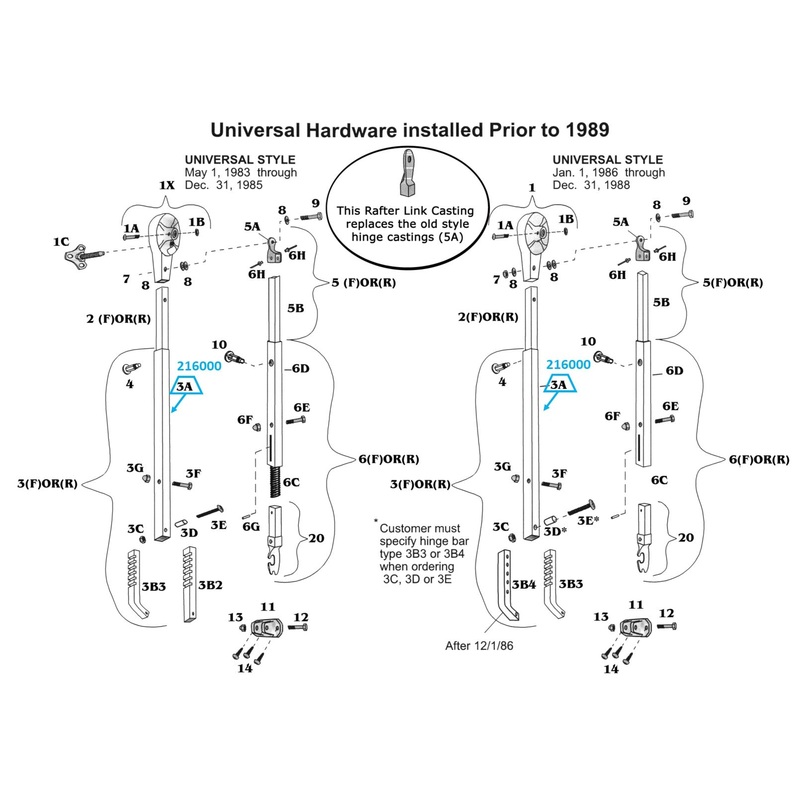 Zip Dee ’81 Main Arm Tube Only for Universal Hardware – 216000
