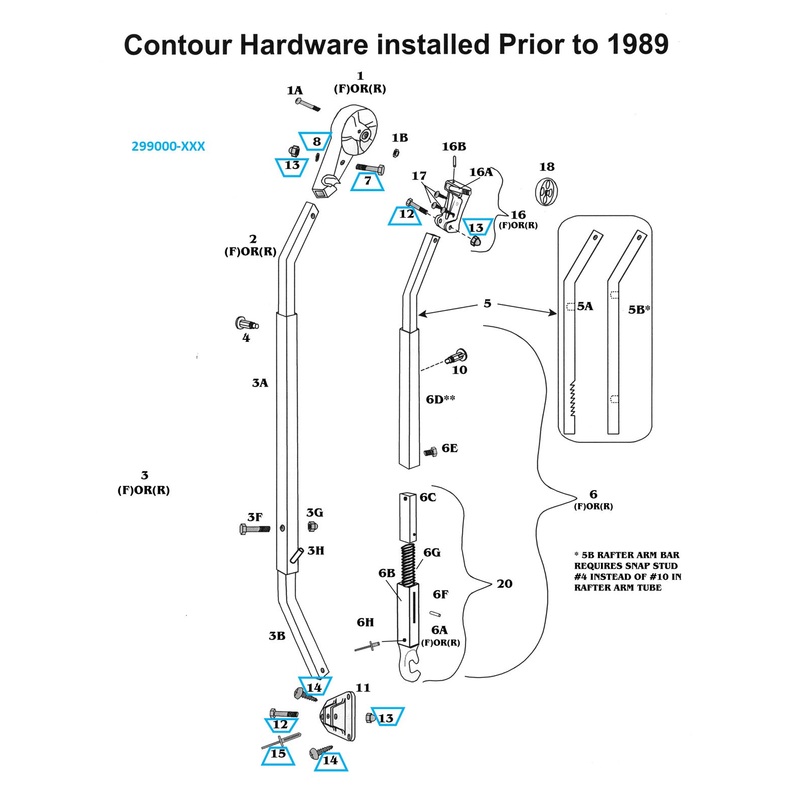 Zip Dee ’88 Contour Hardware Mounting Kit – 299000-XXX