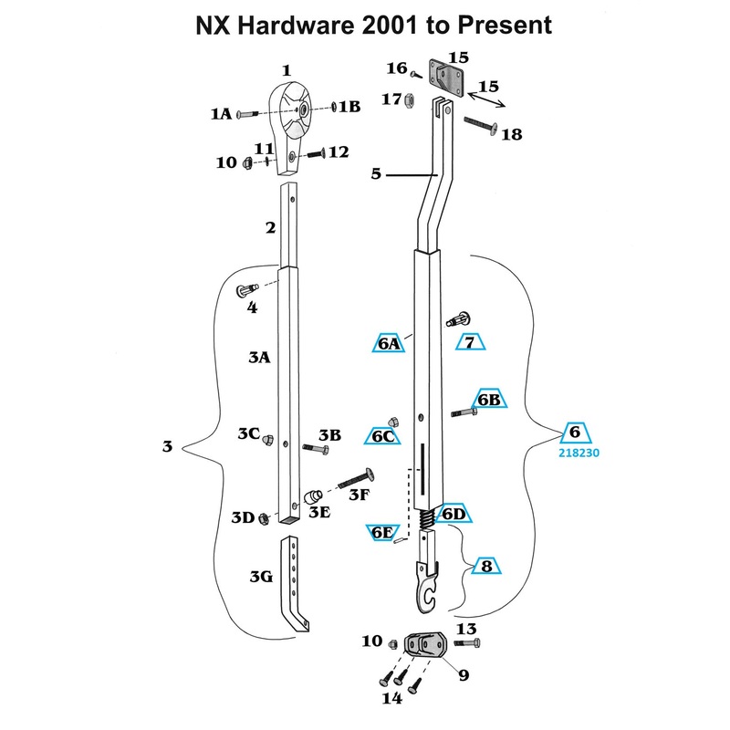 Zip Dee Awning Bright Rafter Arm Tube Assembly for NX Hardware – 218230