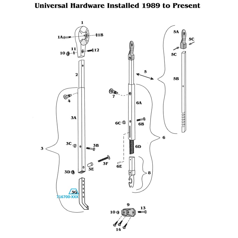 Zip Dee Awning Satin Hinge Bar for Universal Hardware and NX Hardware – 716700-XXX