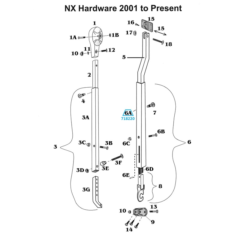 Zip Dee Awning Satin Rafter Arm Tube for NX Hardware – 718220