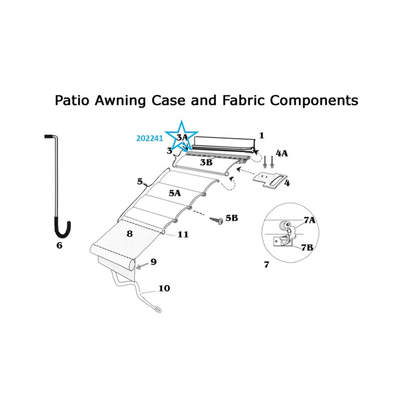 Zip Dee Curb Side Main Awning Wide Flex Key Only, By The Foot – 202241