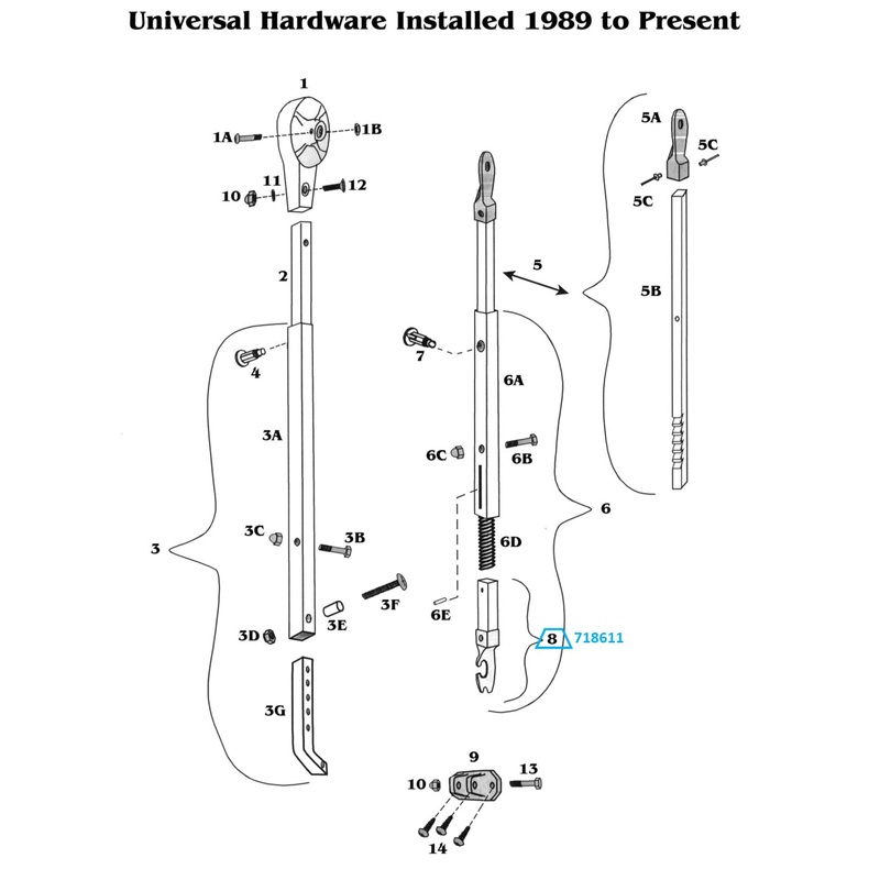 Zip Dee Satin Claw And Bar Assembly With Pin for Universal Hardware – 718611