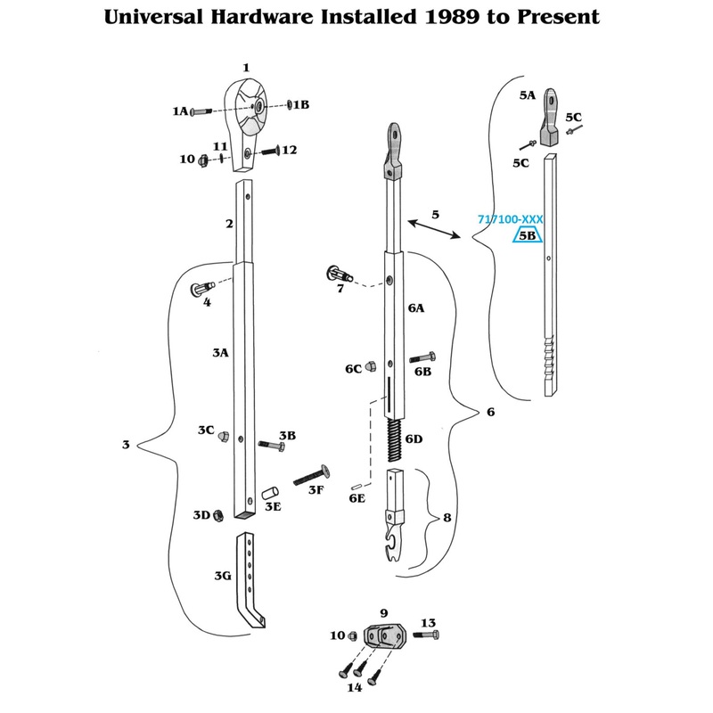 Zip Dee Satin Rafter Arm Bar for Universal Hardware – 717100-XXX