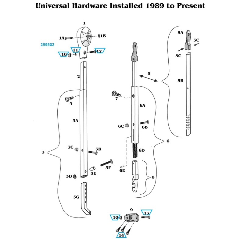 Zip Dee Universal Hardware Mounting Kit 1989 to Present – 299502