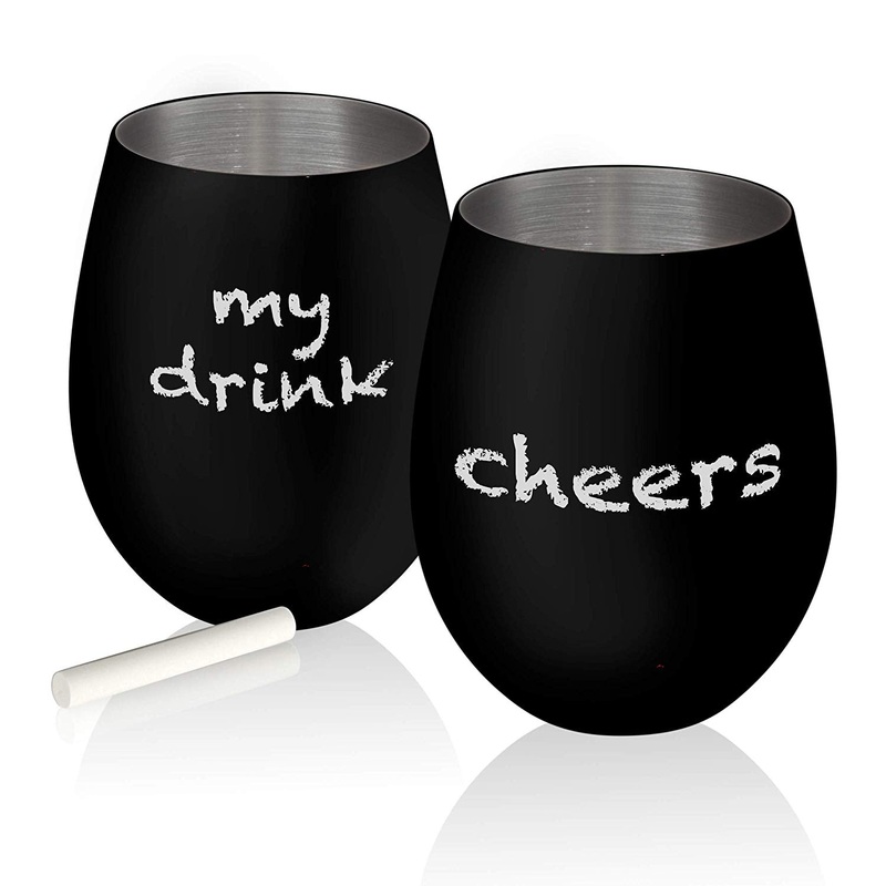 Fleming Sales Colton Stemless Wine Glass, Black – 17 oz