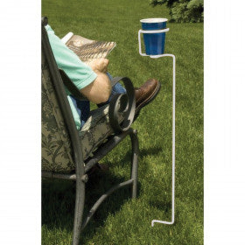 Fleming Sales Outdoors Unlimited Backyard Butler Single Drink Holder – White, Yellow, Green, Navy or Black