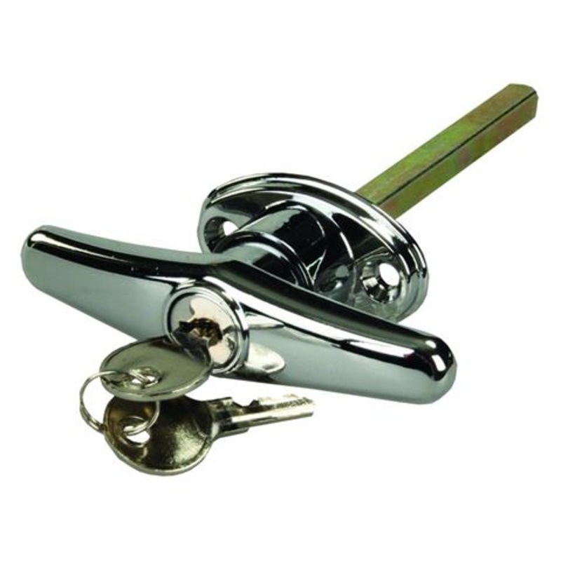 JR Products Chrome Locking T-Handle for Truck Caps, Bed Covers & Tool Boxes