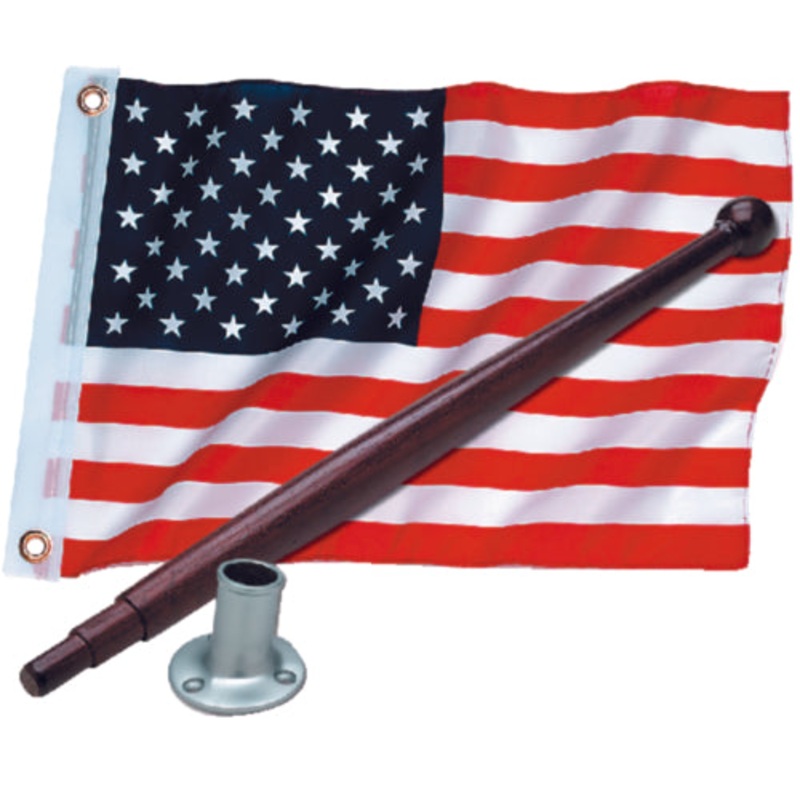 Seachoice U.S. 12 x 18 Flag Kit With 18 Pole and 3/4 Socket