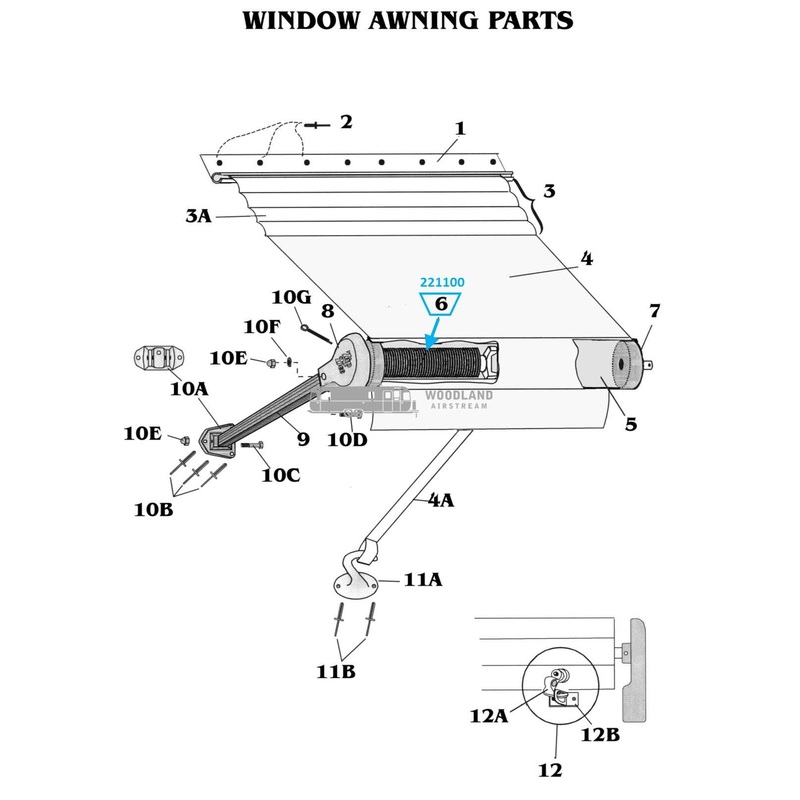 Zip Dee 2-1/4 Roller Tube Spring Assembly, Round Wire for Window Awning – 221100