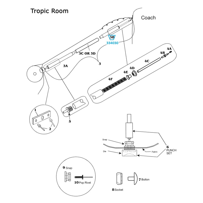 Zip Dee 20 x 1 Swagged Pole for Tropic Room – 334030