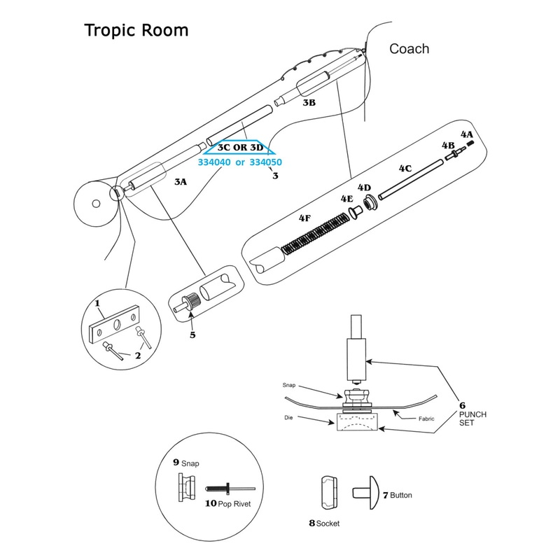 Zip Dee 31 x 1 Straight Pole for Tropic Room – 334040