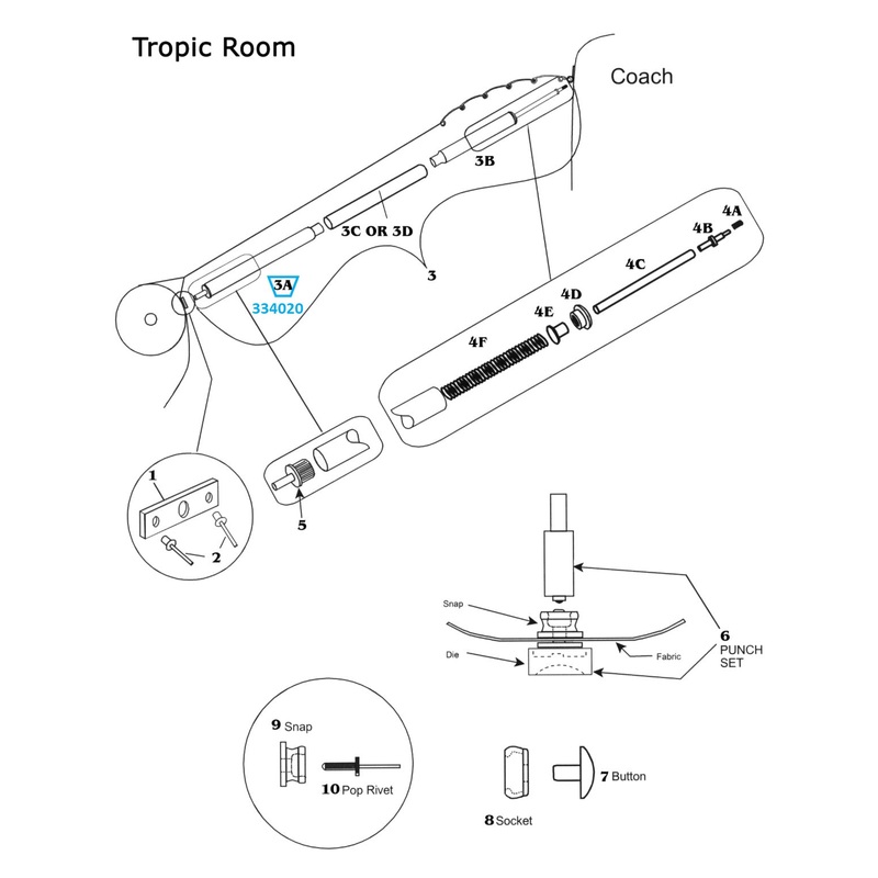 Zip Dee 31 x 1 Swagged Pole for Tropic Room – 334020