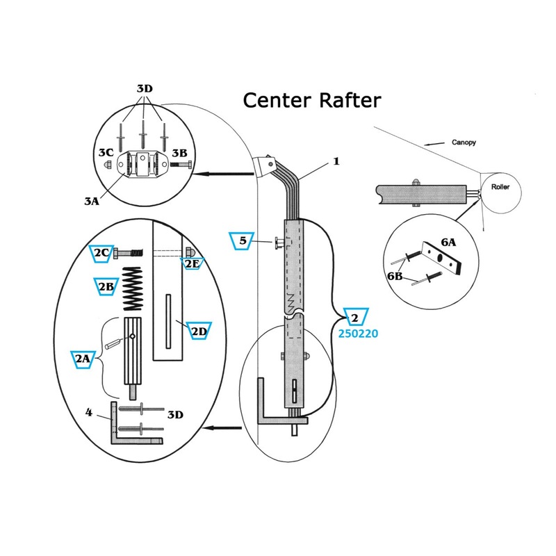 Zip Dee Bright Center Rafter Complete Tube Assembly 1994 to Present – 250220