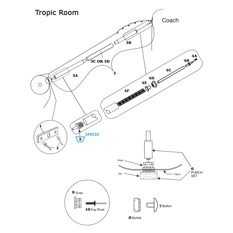 Zip Dee Pole Pin and Plug Assembly for Tropic Room – 249210