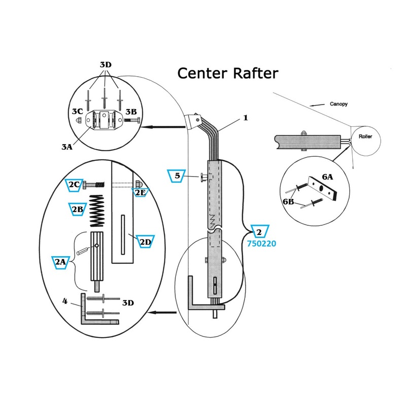 Zip Dee Satin Center Rafter Complete Tube Assembly 1994 to Present – 750220
