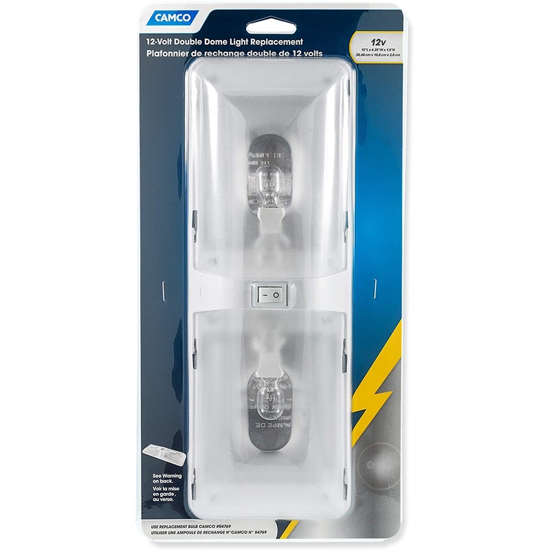Camco 12V Double Dome Light, Incandescant