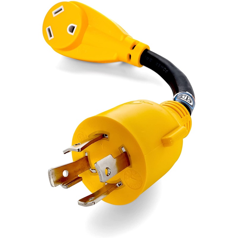 Camco Heavy Duty 12 30 Amp Locking 4-Prong Male / 30Amp Standard Female PowerGrip Generator Adapter