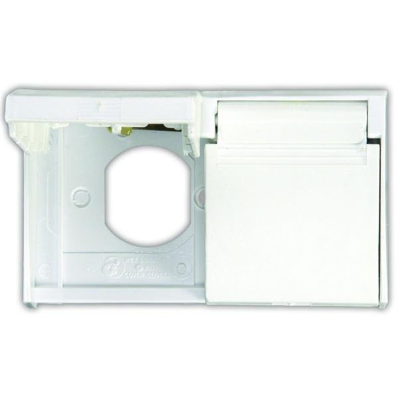 JR Products White Duplex Weatherproof RV Outlet Cover