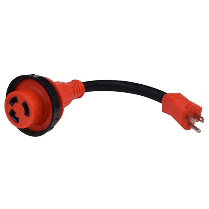 Valterra Mighty Cord Electrical Dogbone Adapter Plug W/ Locking Ring 15AM-30AF