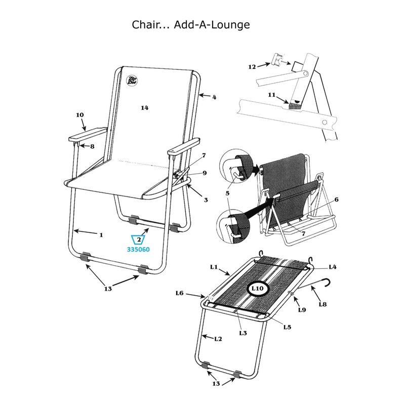 Zip Dee Rear Chair Leg, Standard – 900060//335060