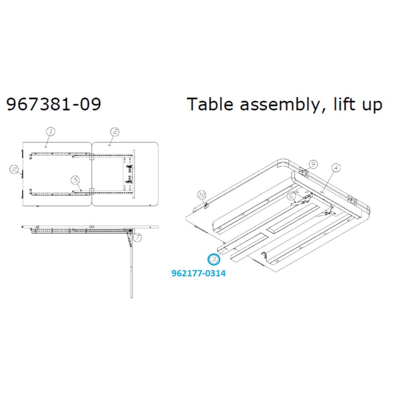 Airstream 30.5 Gold Alchemy Hardwood Leg for Table Assembly 967381-09, Lift Up – 962177-0314
