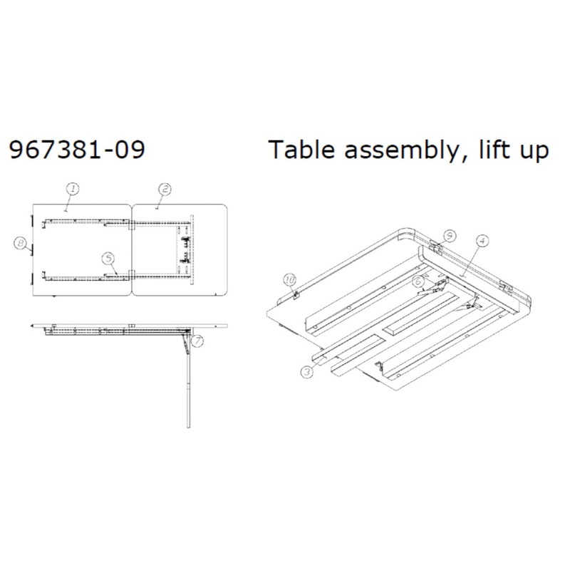 Airstream Table Assembly, Lift Up – 967381-09