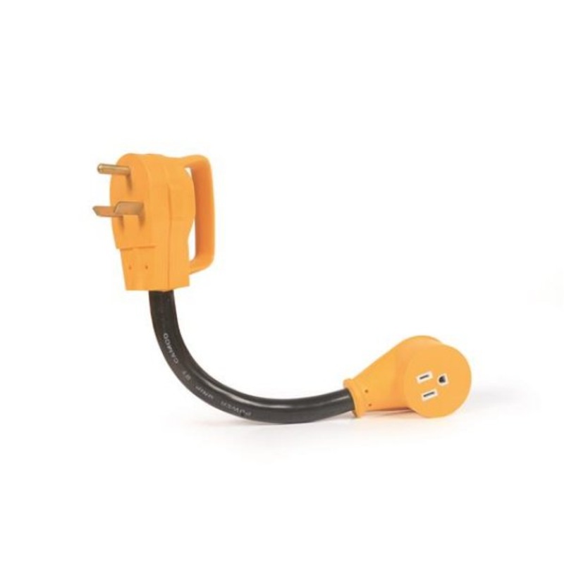 Camco 55155 Power Grip Dogbone Adapters 30 AMP Male to 15 AMP Female