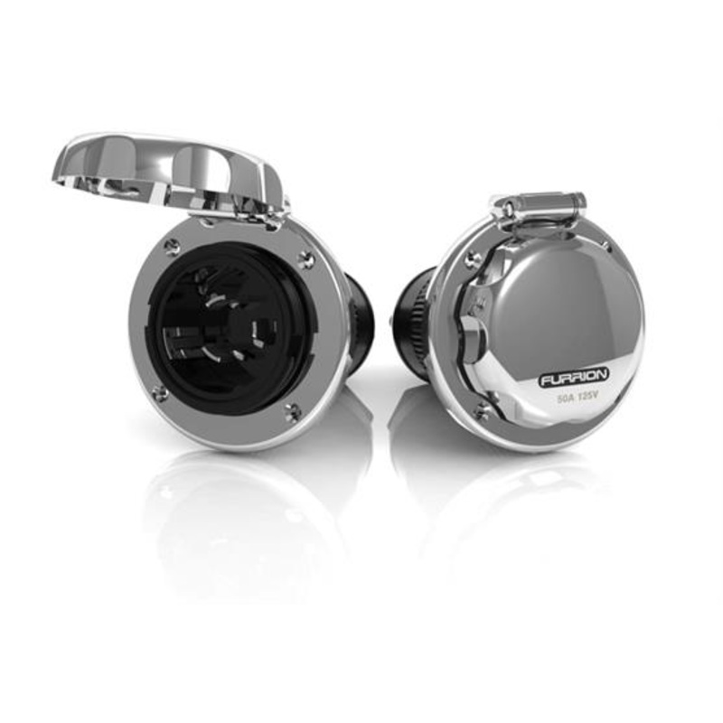 Lippert Furrion 50AMP 125V Stainless Steel Power Inlet, Round