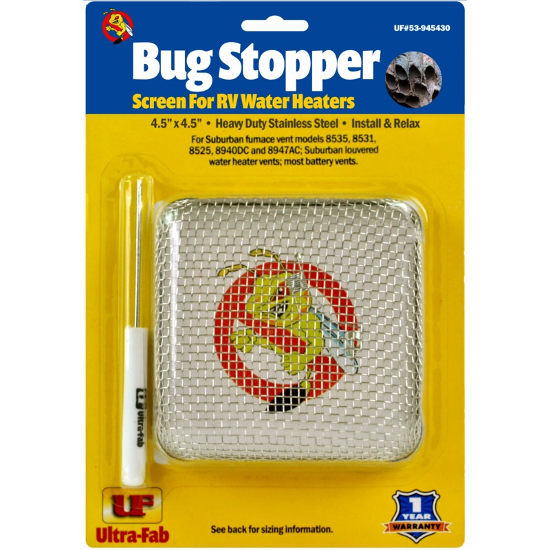 Ultra-Fab Mud Dauber Screen for  Suburban Furnace 8535, 8531, 8525, 8940DC-8947AC, Suburban Louvered Water Heater Vents, Most Battery Vents