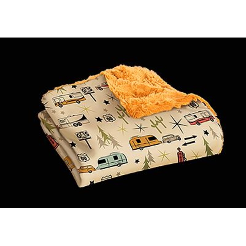 Camp Casual Multi-Color 50X60 Road Trip Pumpkin