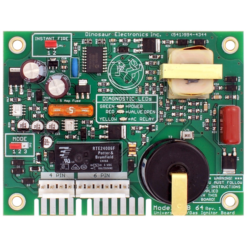 Dinosaur Water Heater Ignition Control Board, 4 and 6 Position / 10 Pin