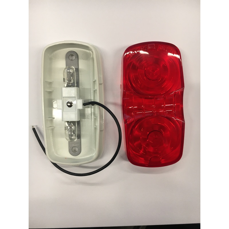 Airstream Double Bulb Clearance Marker Light, Red (without Gasket) – 510111