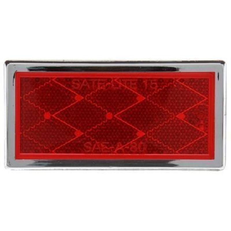 Airstream Stick-On Reflector with Chrome Housing, Red – 510446