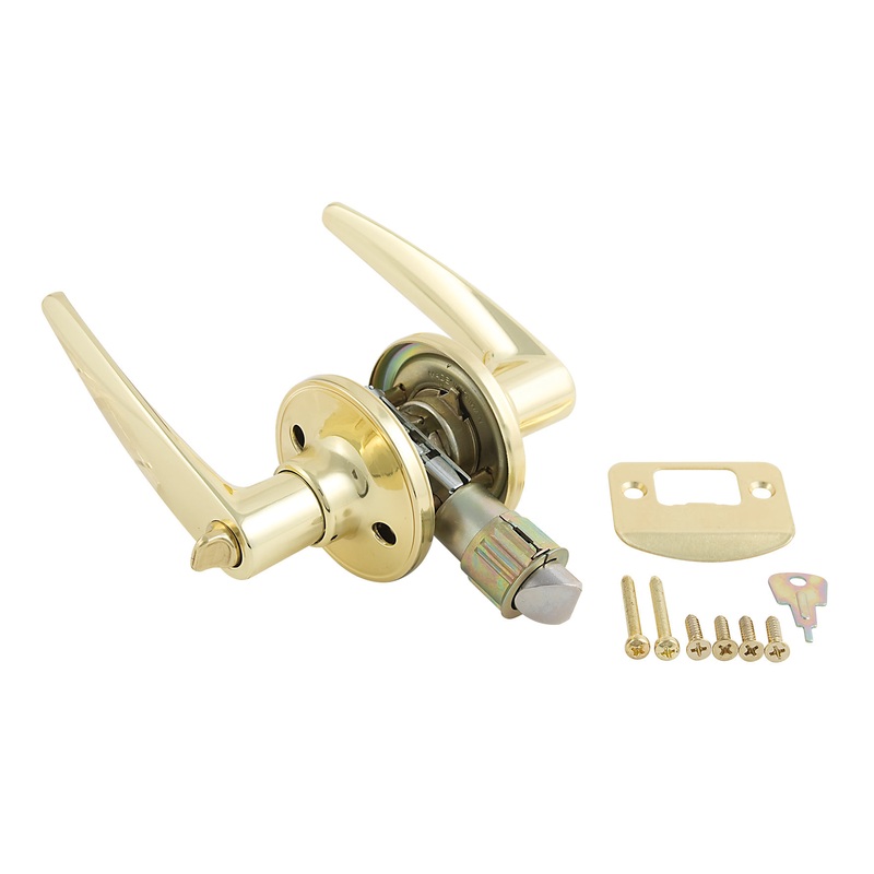 AP Products Entry Door Lock, Polished Brass
