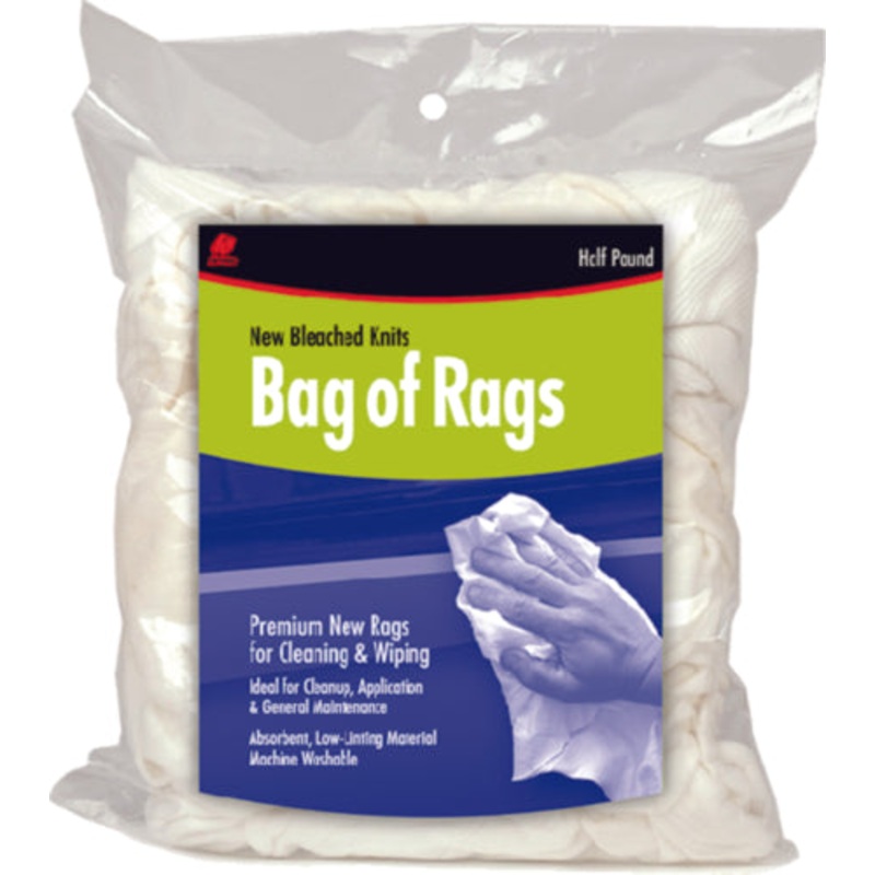 Buffalo New Bleached White Knit Wipers – Half Pound, 1 Pound, or 4 Pound
