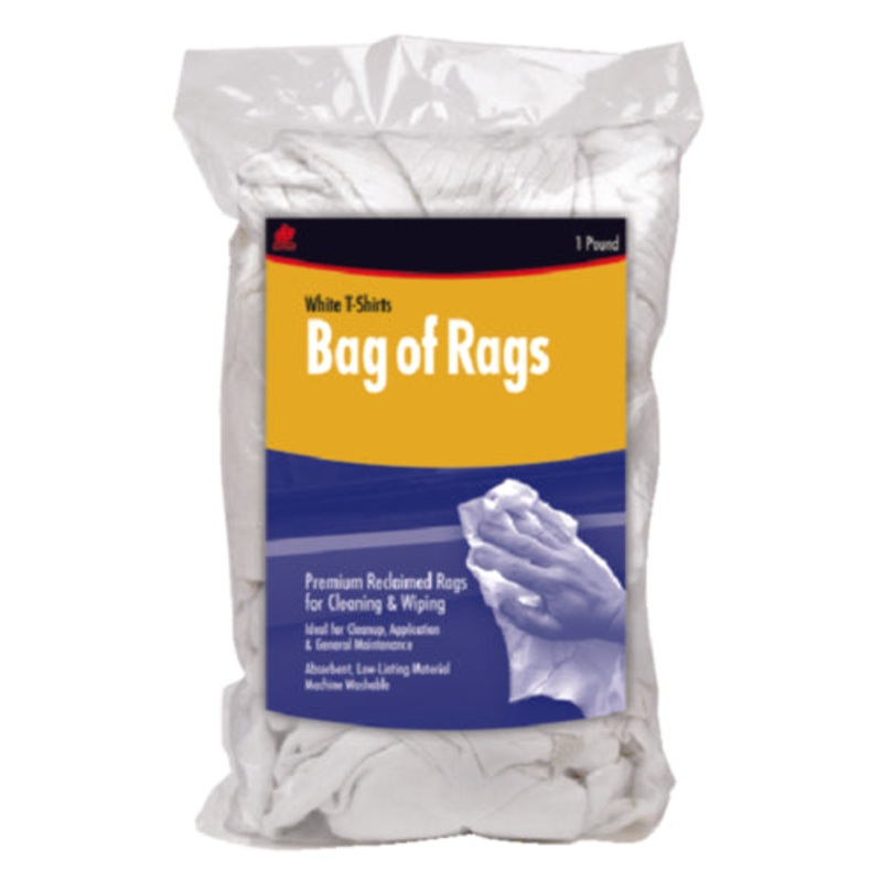 Buffalo Recycled White T-Shirt Wipers – 1 Pound, 4 Pounds, 25 Pounds