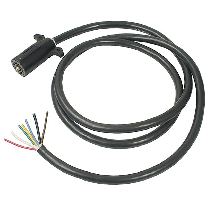 Wirthco 7-Way Trailer End Cable, 8 Feet