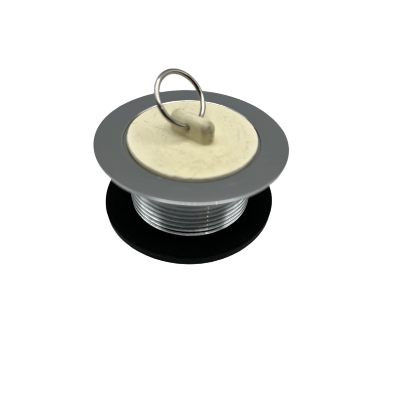 Airstream Chrome Tub Strainer with White Rubber Stopper – 600594