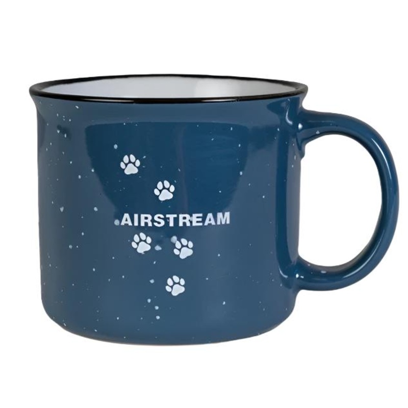 Airstream Paw Print Campfire Mug, Blue Grey