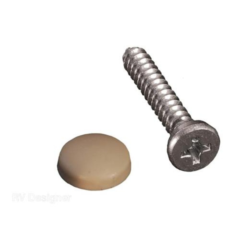 RV Designer Dashboard Screw with Cover, Beige – Pack of 14