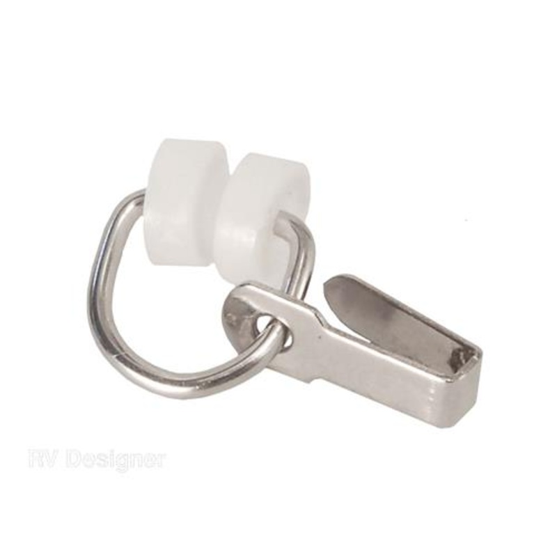 RV Designer I-Rod 2 Wheel Curtain Carrier with Hook, Pack of 14