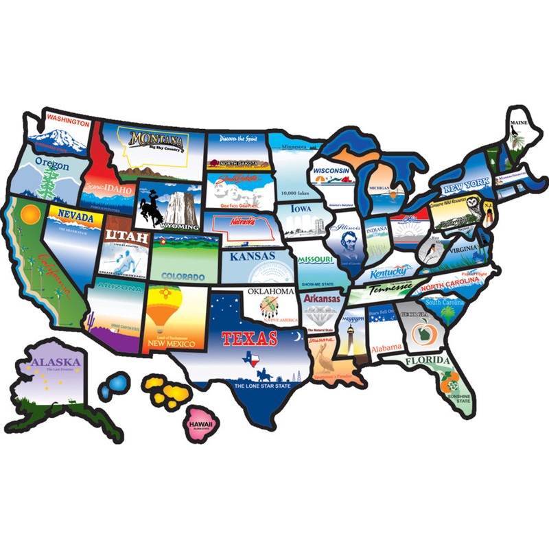 State Sticker Travel Map – Removable