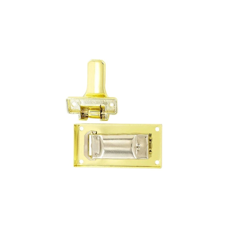 1 1/4 Shiny Brass, Offset Hasp Combination Lock, Steel, #L-3196