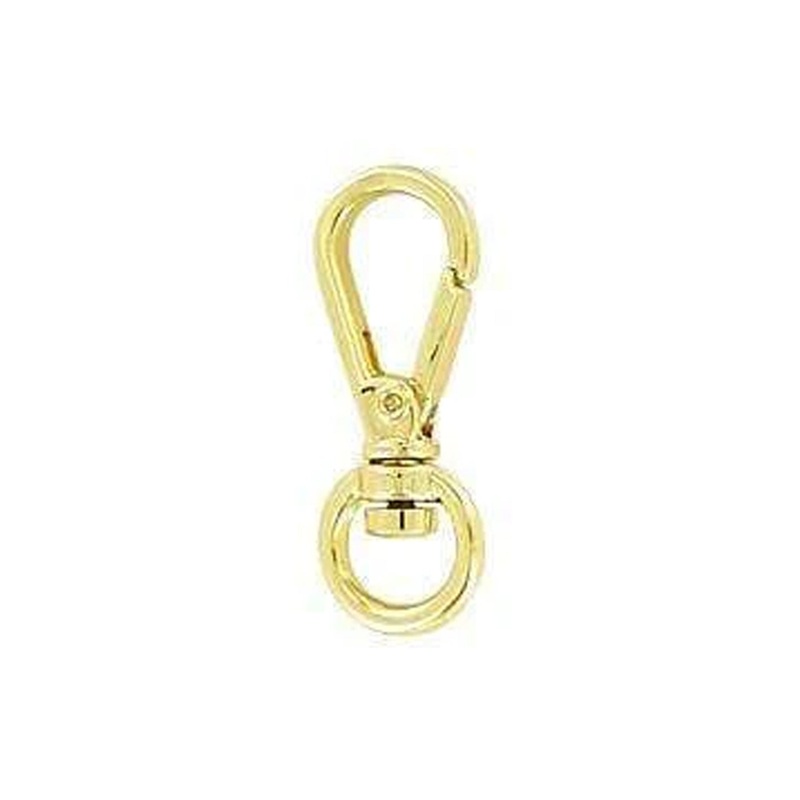 1/4 Shiny Gold, Lever Swivel Snap Hook, Zinc Alloy-PK5, #P-3128-GOLD