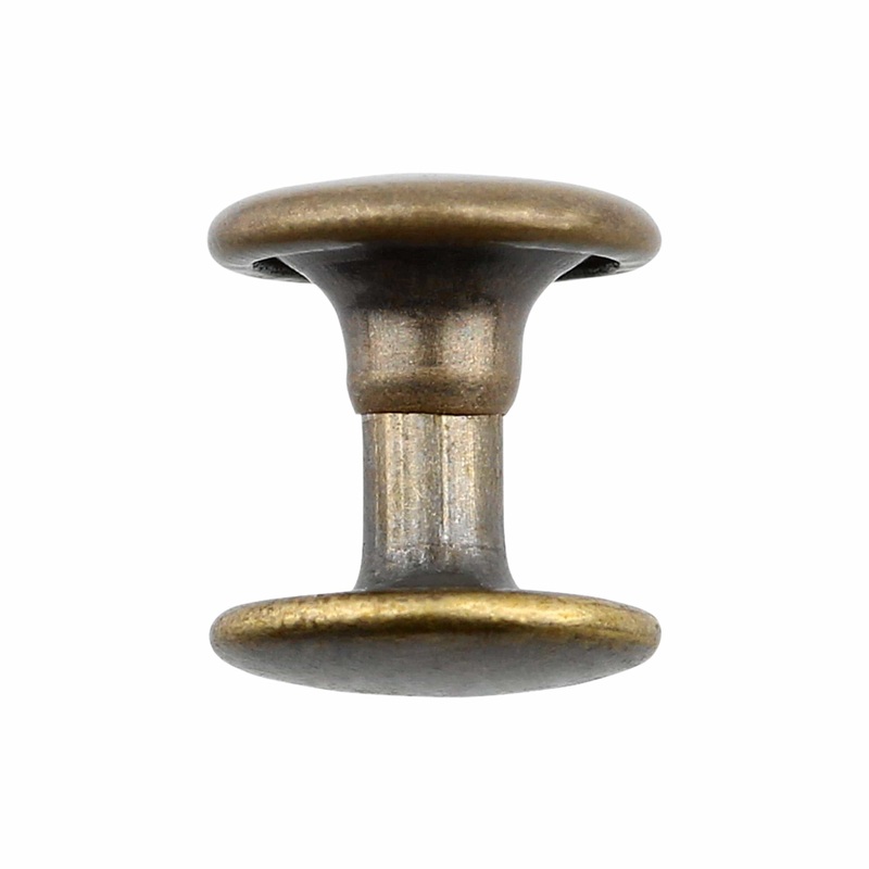 8mm Antique Brass, Double Cap Jiffy Rivets, Iron – PK100, #A-313-ANTB