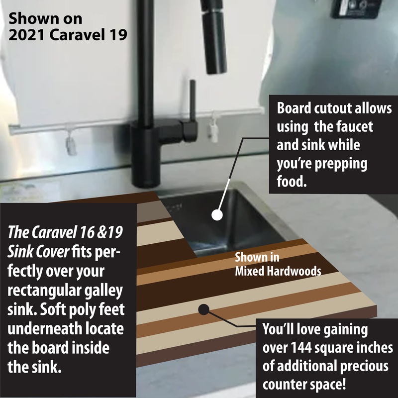 Airstream Sink Cover, Bambi, Caravel, 13 x 15 Rectangular Galley Sinks, Airstream Decor