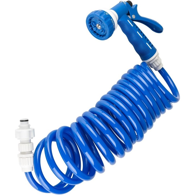 Dura Faucet Exterior Spray Port Quick Connect Hose, Blue or Black